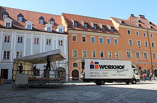 Bühnenaufbau am Haidplatz Regensburg