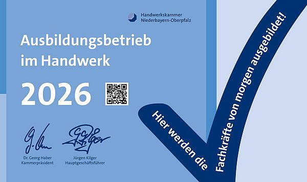 HWK Aufkleber Ausbildungsbetrieb im Handwerk2026