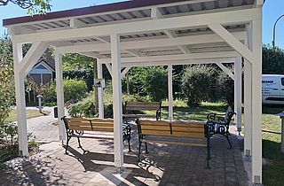 Pavillon aus Fichte_Leimholz_für Seniorendomizil Compassio Tegernheim