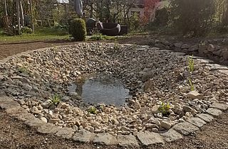 Fertig gestellter Teich