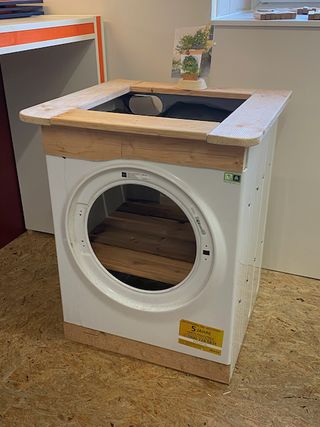 Waschmaschine zum bepflanzen vorbereitet